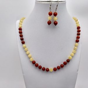 Collar en calcita y jaspe rojo "BRILLANTE"