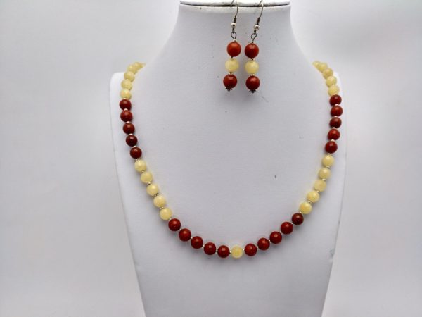 Collar En Calcita Y Jaspe Rojo &Quot;Brillante&Quot;
