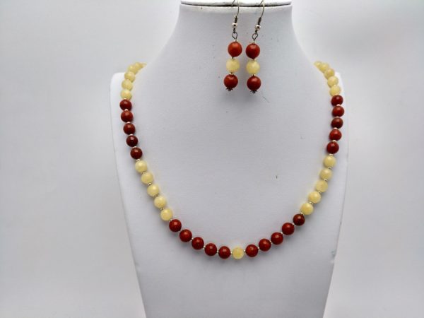 Collar En Calcita Y Jaspe Rojo &Quot;Brillante&Quot; - Imagen 2