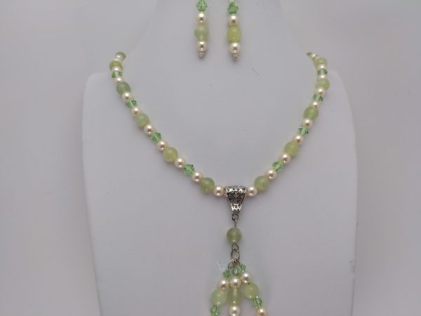 Collar En Perlas Y  Jade Nuevo&Quot;Diseño Unico&Quot; - Imagen 3