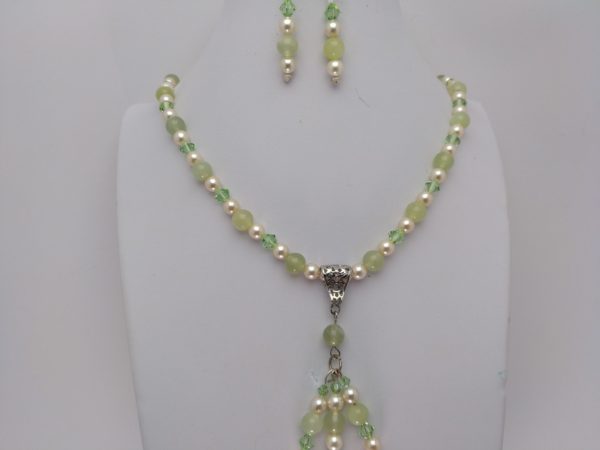 Collar En Perlas Y  Jade Nuevo&Quot;Diseño Unico&Quot;