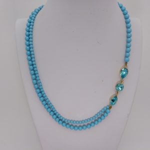 Collar en cristal Swarovski turquesa