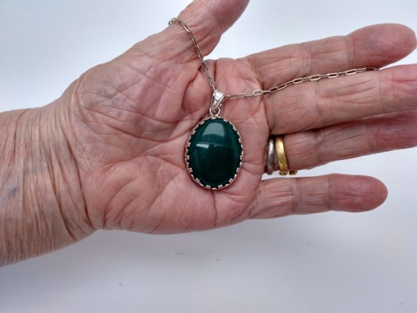 Colgante Con Cuarzo Verde.&Quot;Brillante&Quot;
