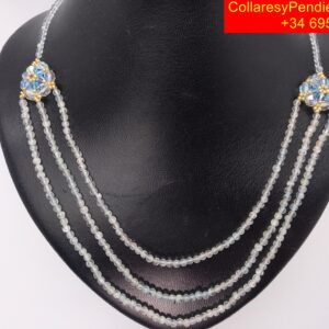 Collar en AguaMarina para mujer, "Elegante"