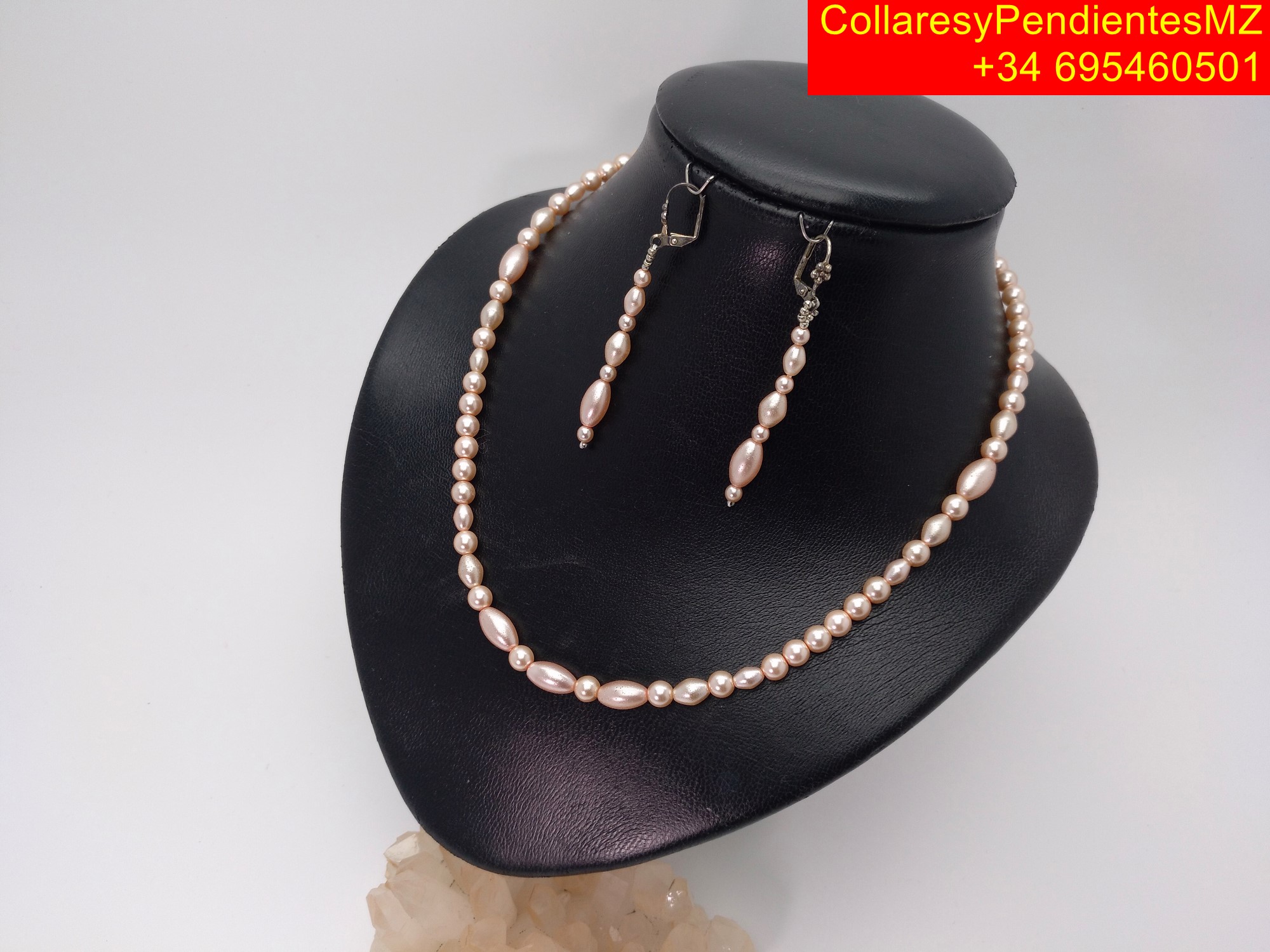 Collar en perlas Liaght Rose "ELEGANTE" - Imagen 3