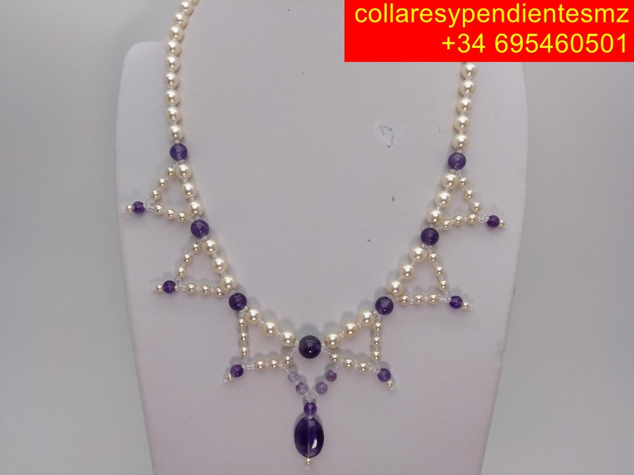 collar en mineral amatista