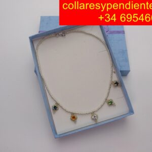 Foto detalle cierre. cierre presion acero inoxidable pulsera cristal hecha a mano collaresypendientesmz