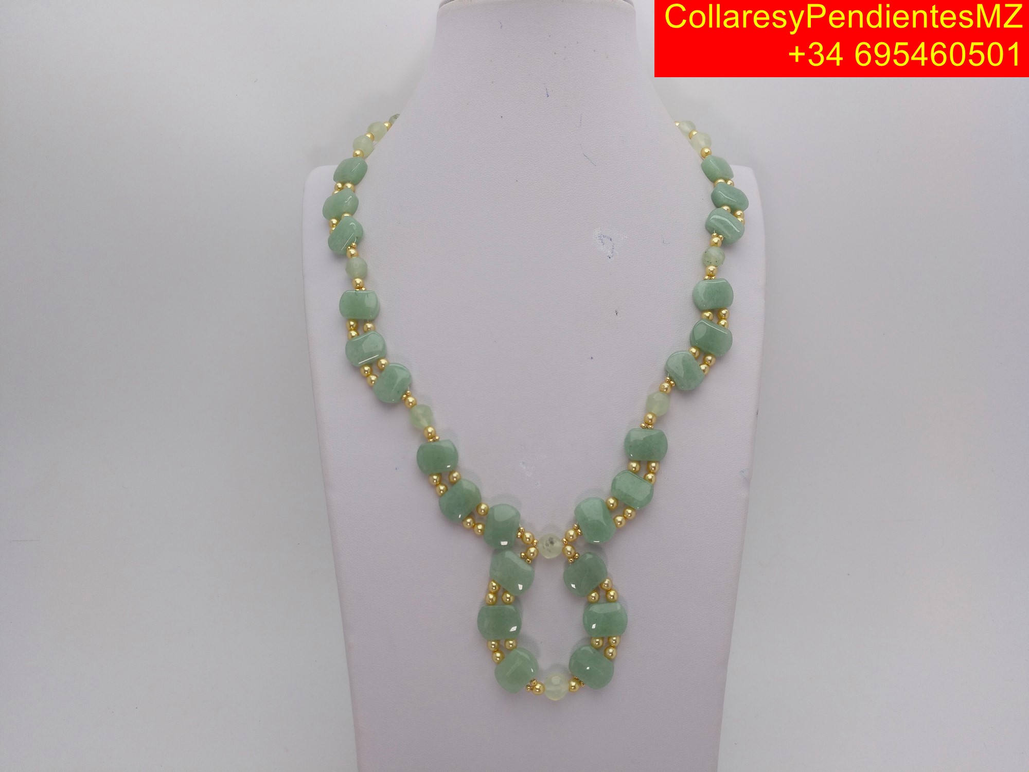 Collar-cuarzo-verde-jade-facetado - Imagen 2