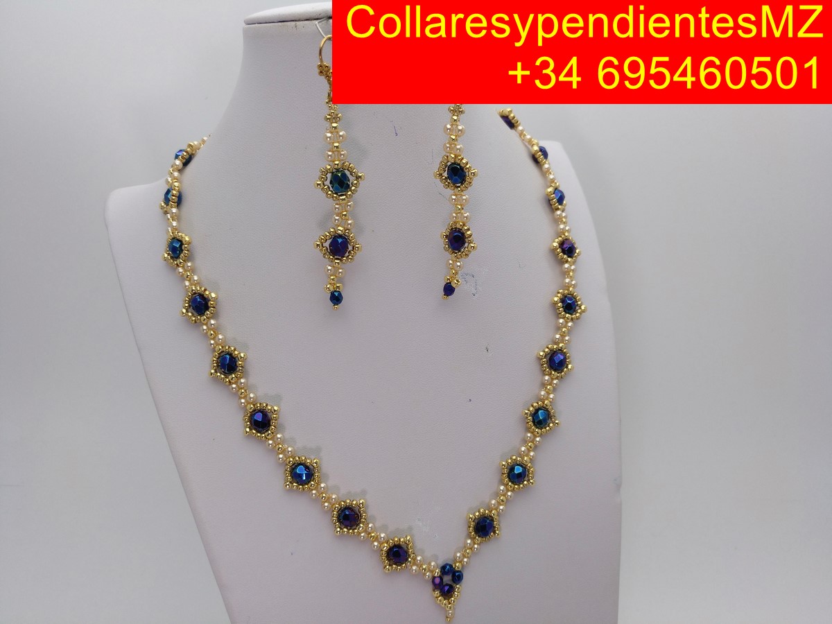Elegante-collar-pendientes-blue-iris - Imagen 2