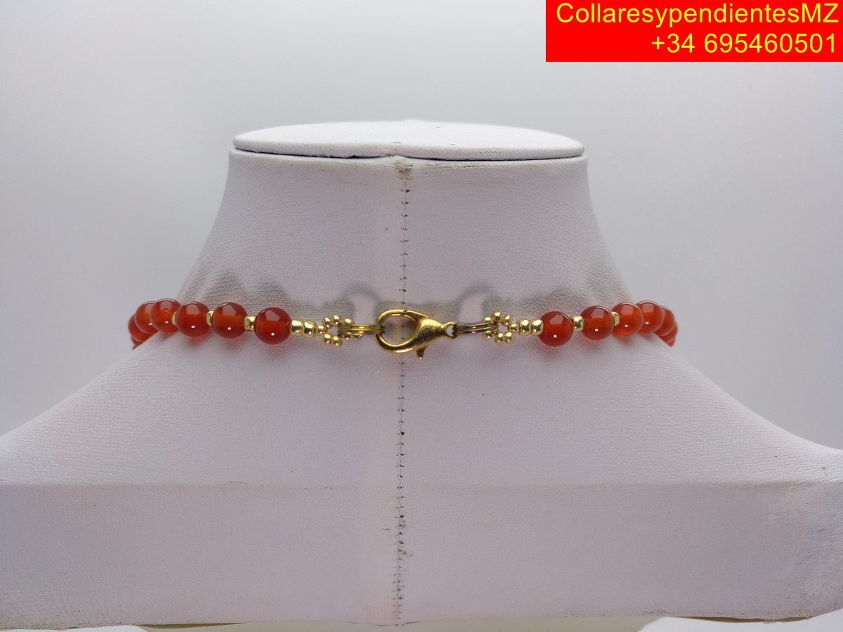 collar agata corneola roja-collaresypendientesmz